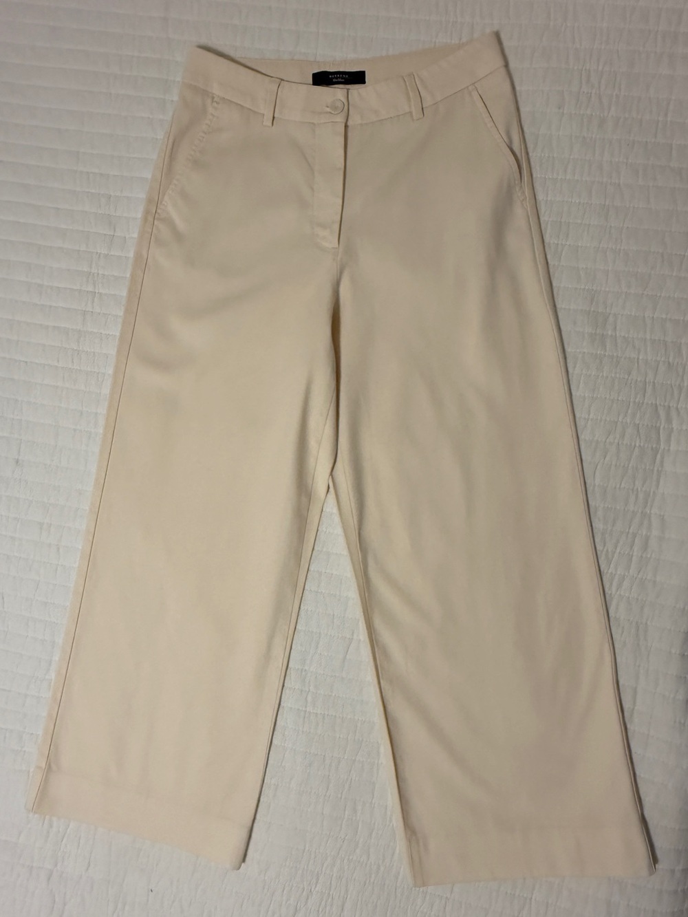 Weekend Max Mara Wide-Leg Cropped Pants | Size 27 | Cream | EUC 🤍